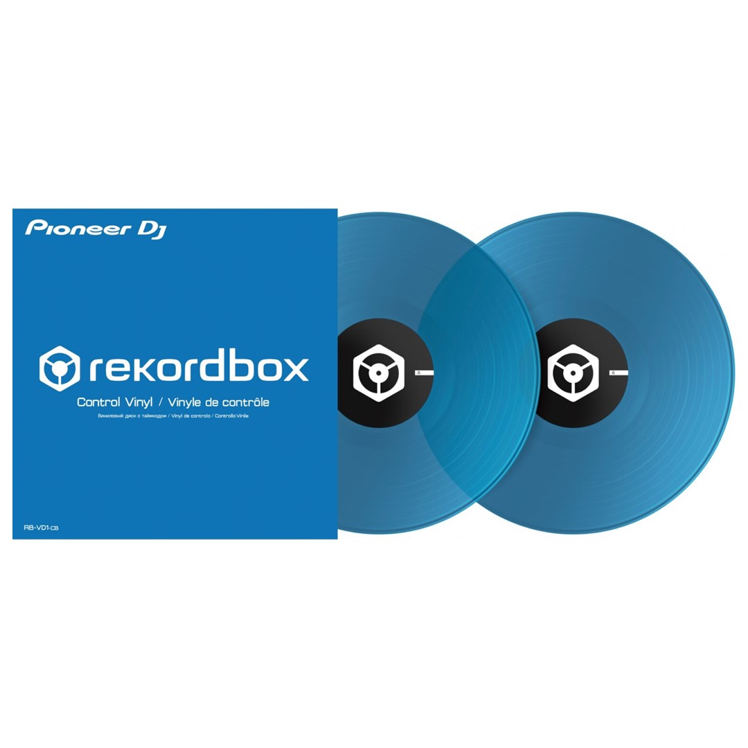 Pioneer DJ RB-VD1-CB Control Vinyl in Clear Blue (Pair) Front View
