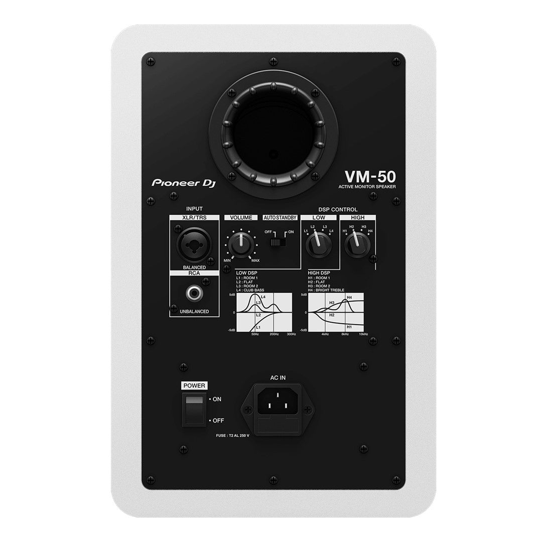 Pioneer DJ VM-50-W 5” White Active Monitor Speaker Rear View