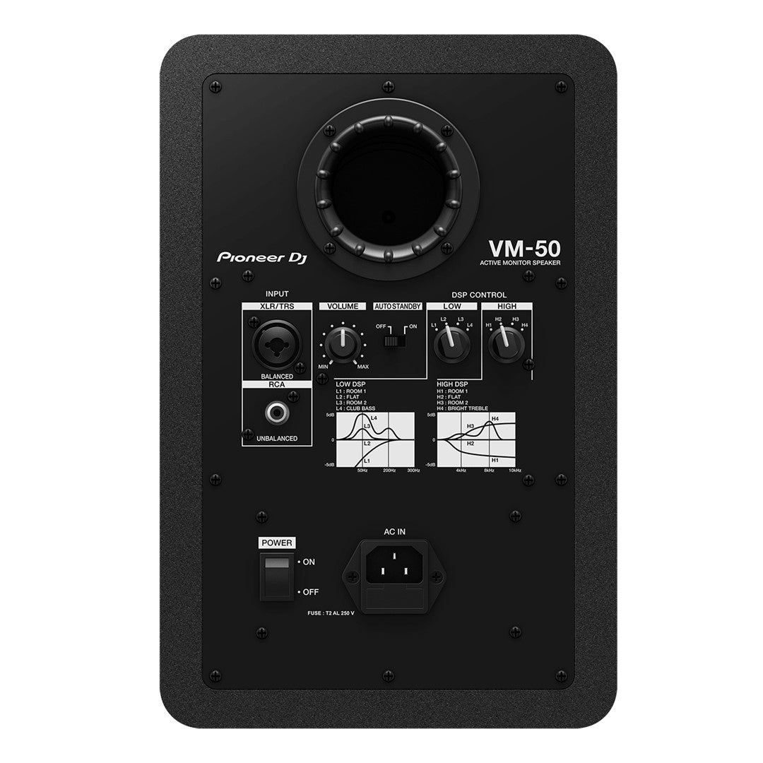 Pioneer DJ VM-50 5” Active Monitor Speaker in Black Rear View