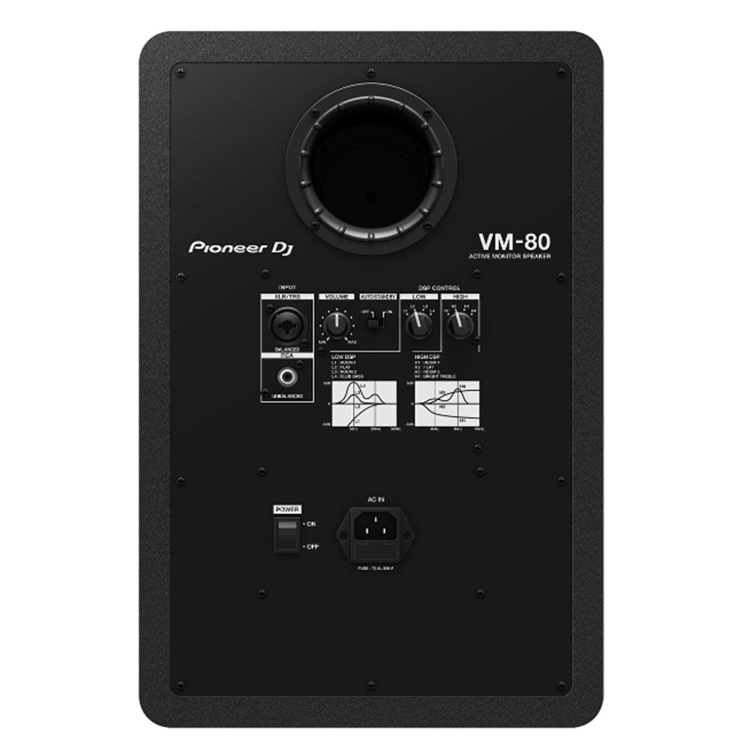 Pioneer DJ VM-80 8" Black Active Monitor Speaker Rear View