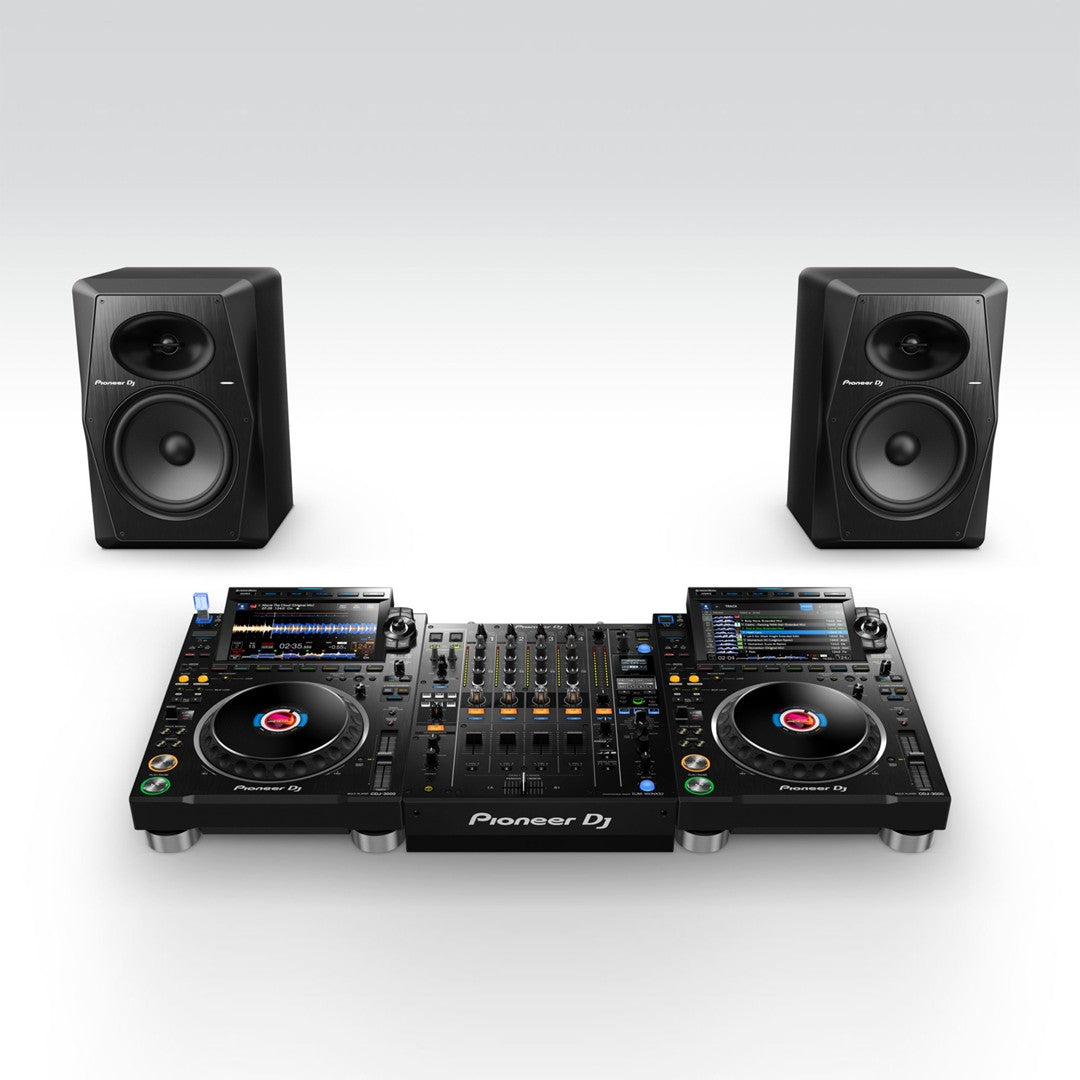 Pioneer DJ VM-80 8" Black Active Monitor Speaker Set up 1 with CDJ-3000s