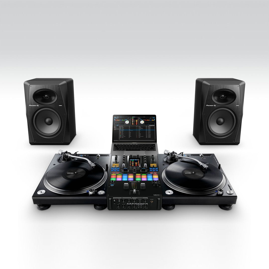 Pioneer DJ VM-80 8" Black Active Monitor Speaker Set up 2 with PLX-1000