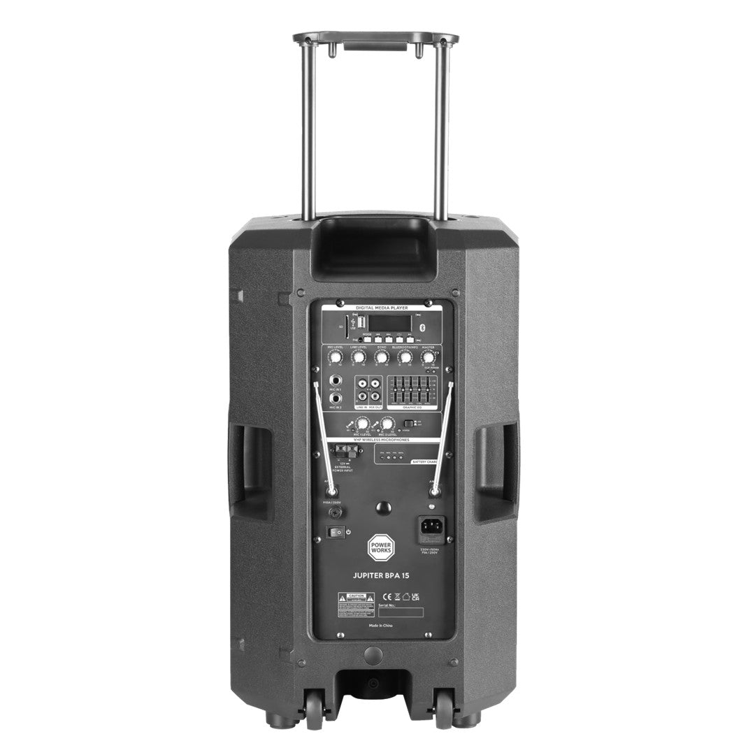 PowerWorks JUPITER BPA 15 - Powered Battery 15" Speaker Rear