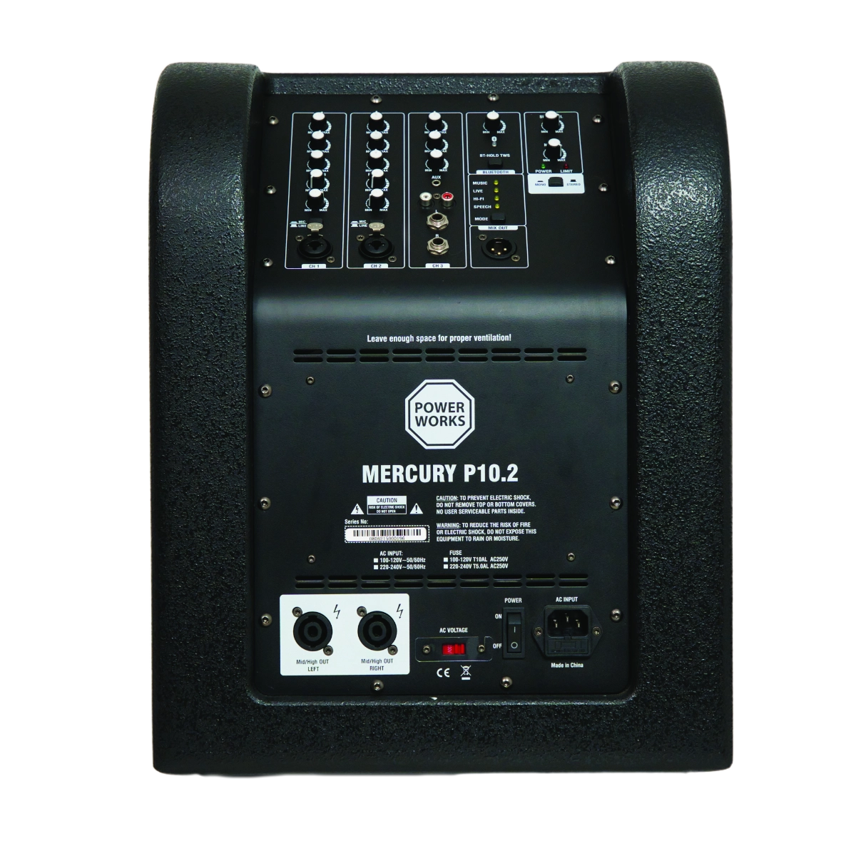 PowerWorks MERCURY P10.2 - Portable PA System Rear