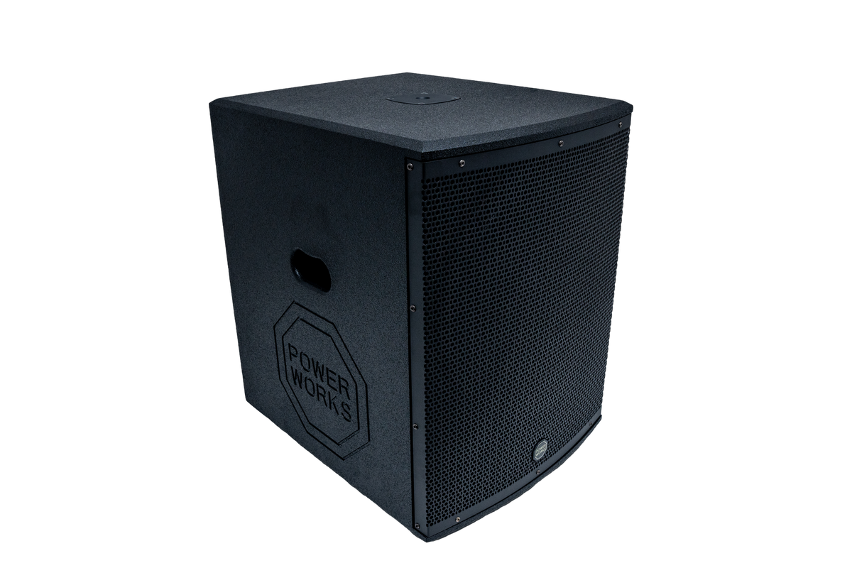 PowerWorks MERCURY P15.2 MKII - (With Stands) Portable PA System Subwoofer Top Front Left