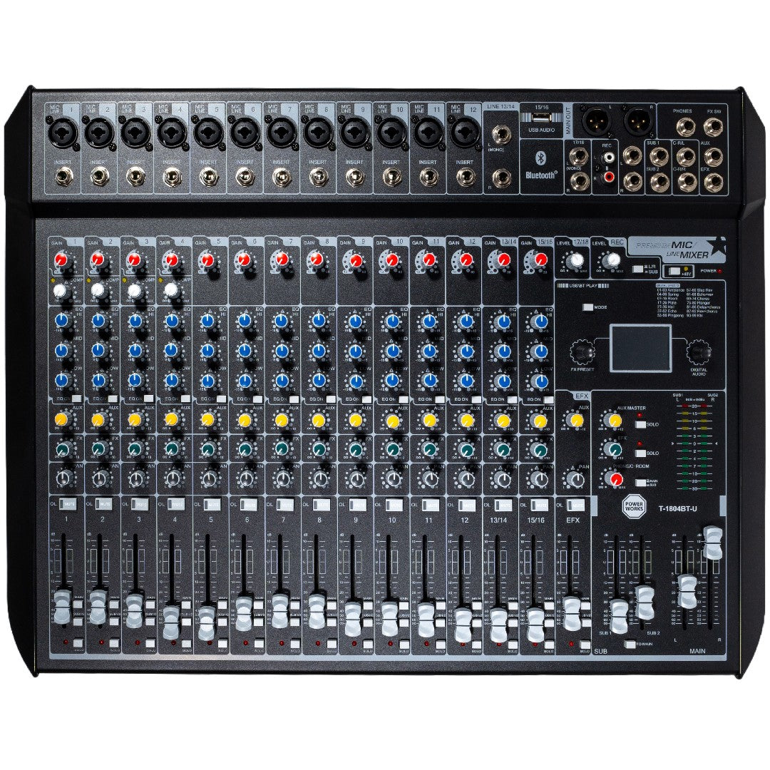PowerWorks T-1804BT-U - Analogue Mixer Top